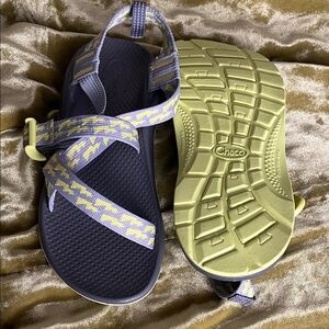 Chaco Gray and Yellow Strapped Sandals